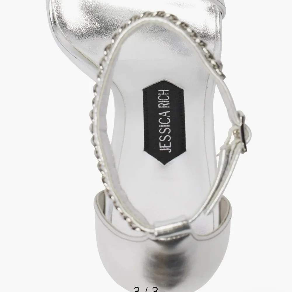 Jessica Rich - Elegant Silver Chain Detail Heels. New In Box Size EU 40/US 10 - Picture 3 of 6